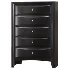 Briana Rectangular Five-drawer Chest Black