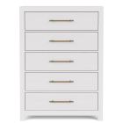 Rosalie Five Drawer Chest in White Caps