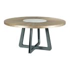 Ad Modern Synergy Concentric Round Dining Table in Ambrosia Maple/Rolled Steel