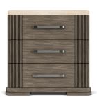 Sariel Stone Top Three Drawer Nightstand in Designer Espreso