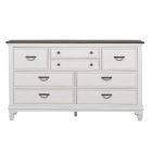 Liberty Furniture Allyson Park 8 Drawer Dresser in Wirebrushed White w/ Charcoal Tops