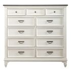 Liberty Furniture Allyson Park 11 Drawer Chesser in Wirebrushed White w/ Charcoal Tops
