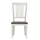Liberty Furniture Allyson Park Slat Back Side Chair in Wirebrushed White w/ Charcoal Tops