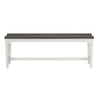 Liberty Furniture Allyson Park Wood Seat Bench in Wirebrushed White w/ Charcoal Tops