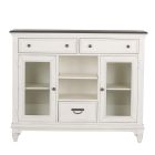 Liberty Furniture Allyson Park Buffet in Wirebrushed White w/ Charcoal Tops