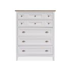 Heron Cove Two Tone Drawer Chest in Chalk White and Dovetail Grey