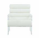 Chintaly Imports Contemporary Acrylic Frame Accent Chair in White