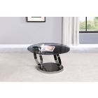 Chintaly Imports Contemporary Motion Cocktail Table w/ Tinted Glass Top in Black