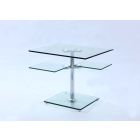Chintaly Imports Contemporary Multi-Top Glass Lamp Table in Chrome