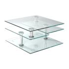 Chintaly Imports Contemporary Multi-Top Motion Glass Cocktail Table in Chrome