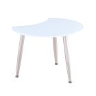 Chintaly Imports Contemporary Shaped-Top Glass Cocktail Table in White
