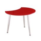 Chintaly Imports Contemporary Shaped-Top Glass Cocktail Table in Red