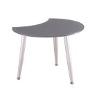 Chintaly Imports Contemporary Shaped-Top Glass Cocktail Table in Gray