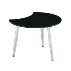 Chintaly Imports Contemporary Shaped-Top Glass Cocktail Table in Black