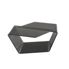 Chintaly Imports Contemporary Tinted Bent Glass Cocktail Table in Smoked Glass