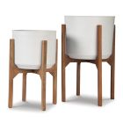 Ashley Furniture Dorcey Planter (Set of 2) in White/Brown