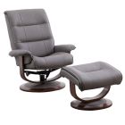 Knight Haze Manual Reclining Swivel Chair and Ottoman