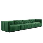 Modway Conjure 4-Piece Channel Tufted Performance Velvet Sofa