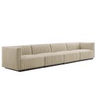 Modway Conjure 4-Piece Channel Tufted Upholstered Fabric Sofa