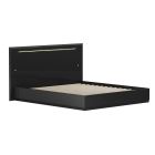 Chintaly Imports Florence Modern Gloss Black Bed w/ LED Lighting in Gloss Black