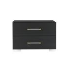 Chintaly Imports Florence Modern 2-Drawer Gloss Black Night Stand in Gloss Black