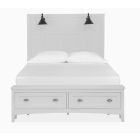 Heron Cove Lamp Panel Storage Bed in Chalk White