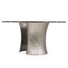 Bernhardt Interiors Serpentine 60" Round Dining Table in Bright Nickel