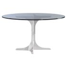 Bernhardt Interiors Nova Round Dining Table in Silver