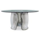 Bernhardt Interiors Agnès 60" Round Dining Table in Silver