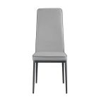 Chintaly Imports Karol Contemporary Diamond Stitched Back Side Chair in Gray