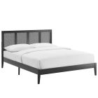 Modway Sirocco Rattan and Wood King Platform Bed