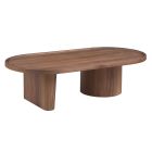 Chintaly Imports Modern All-Wood Oval Top Cocktail Table in Walnut