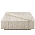 New Modern Daxton Cocktail Table in White Travertine