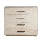 New Modern Dove Drawer Chest in White Travertine