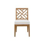 Coastal Living Outdoor Chesapeake Fret Back Side Chair in Natural Teak