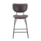 Owen Upholstered Stool in Dark Brown 