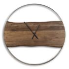 Ashley Furniture Panchali Wall Clock in Brown/Silver