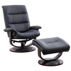 Knight Black Manual Reclining Swivel Chair and Ottoman