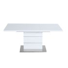 Chintaly Imports Rachel Contemporary Extendable Wooden Dining Table in Gloss White