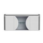 Chintaly Imports Rachel 2-Tone Contemporary Buffet w/ Tinted Glass Doors & LED Light in Gloss White/Gray
