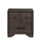 Samuel Lawrence Granite Falls Three Drawer Youth Nightstand with USB in Brown