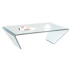 Chintaly Imports 28" x 45" Rectanglular Bent Glass Cocktail Table in Clear