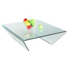 Chintaly Imports 39" x 41" Square Bent Glass Cocktail Table in Clear