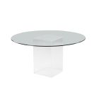 Chintaly Imports Valerie Contemporary Round Tempered Glass Dining Table in Clear