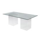 Chintaly Imports Valerie Contemporary 84" Rectangular Glass Dining Table in Clear