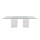 Chintaly Imports Valerie Contemporary 72" Rectangular Glass Dining Table in Clear