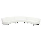 Nova Lifestyle Vesper 3PC Modular Curved Armless Sofa in Faux White Shearling w/ Black Wood Leg Base