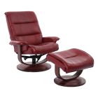Knight Rouge Manual Reclining Swivel Chair and Ottoman
