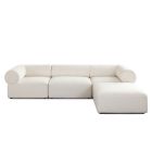 Diamond Sofa Zia 4PC Modular Reversible Chaise Sectional in Ivory Sherpa Fabric