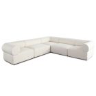 Diamond Sofa Zia 5PC Corner Sectional in Ivory Sherpa Fabric
